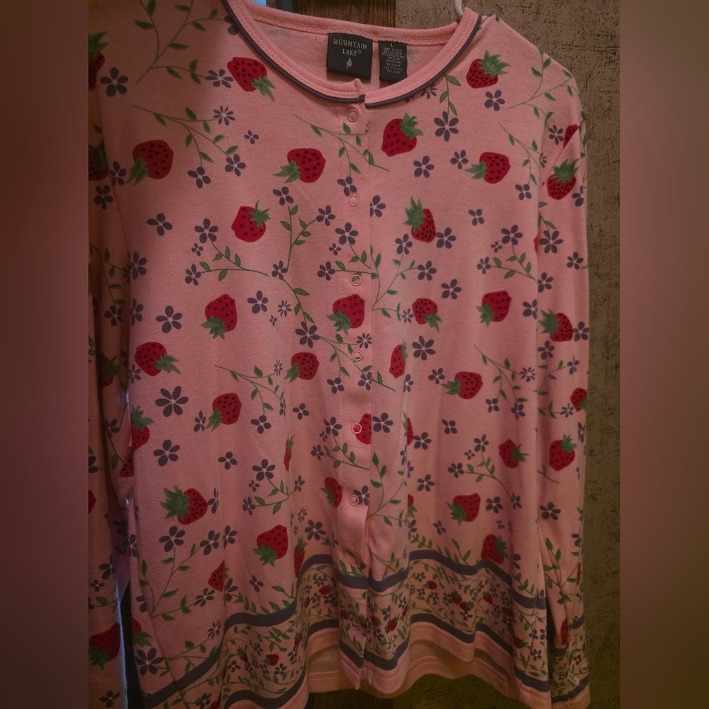 Strawberry Button Up Cardigan